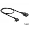 Καλώδιο USB Micro-USB B USB A DeLOCK 83271 0,5m Μαύρο