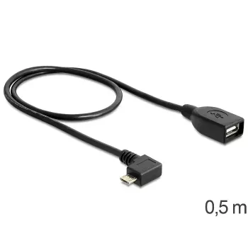 Καλώδιο USB Micro-USB B USB A DeLOCK 83271 0,5m Μαύρο
