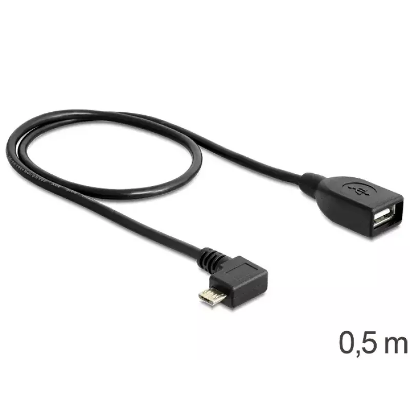 Καλώδιο USB Micro-USB B USB A DeLOCK 83271 0,5m Μαύρο