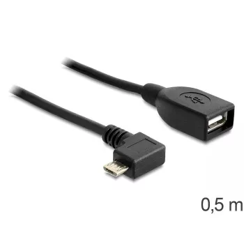 Καλώδιο USB Micro-USB B USB A DeLOCK 83271 0,5m Μαύρο