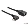Καλώδιο USB Micro-USB B USB A DeLOCK 83271 0,5m Μαύρο