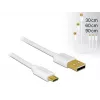 Delock Καλώδιο δεδομένων και φόρτισης USB 2.0 Type-A σε Micro-B, σετ 3 τεμαχίων, λευκό