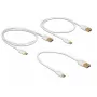 Delock Καλώδιο δεδομένων και φόρτισης USB 2.0 Type-A σε Micro-B, σετ 3 τεμαχίων, λευκό