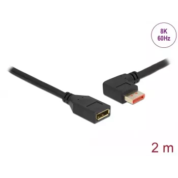 Καλώδιο επέκτασης DisplayPort DeLOCK 87075 2 m 90° αριστερά υπό γωνία
