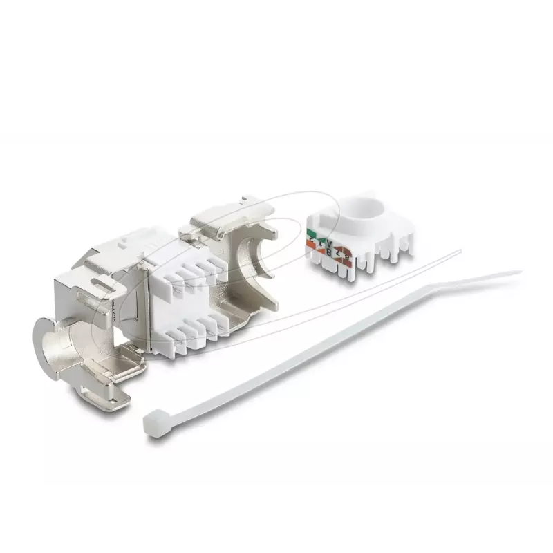 Μονάδα Keystone DELOCK 90938 – RJ-45 Cat.6A θωρακισμένο επίπεδο, λευκό
