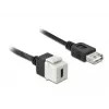 Μονάδα Keystone DeLOCK 86391 USB C επίπεδη μαύρο λευκό