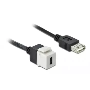 Μονάδα Keystone DeLOCK 86391 USB C επίπεδη μαύρο λευκό