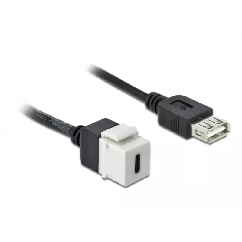 Μονάδα Keystone DeLOCK 86391 USB C επίπεδη μαύρο λευκό