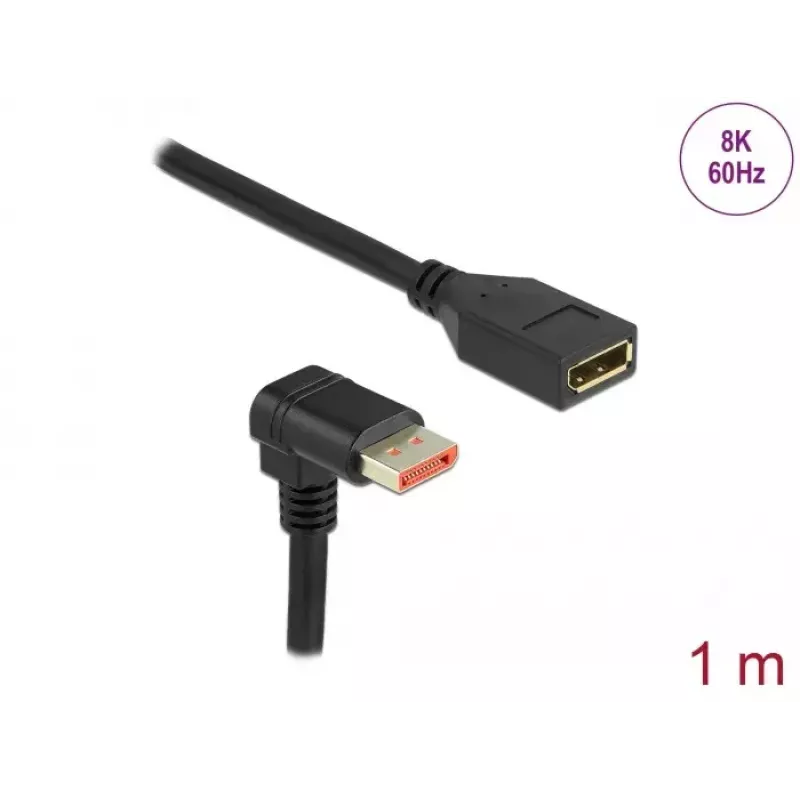 Καλώδιο επέκτασης DisplayPort DeLOCK 90° προς τα κάτω γωνιακό 8K 1m