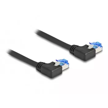 Καλώδιο δικτύου DeLOCK RJ45 Cat.6A S/FTP αριστερά γωνιακό 3 m μαύρο