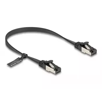 Καλώδιο δικτύου DeLOCK RJ45 επίπεδο patch καλώδιο αρσενικό σε αρσενικό Cat.8.1 0,25 m μαύρο
