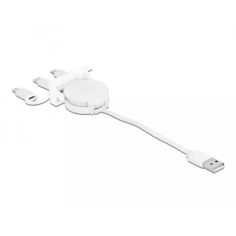 DeLOCK Easy 45 Module USB 2.0 3-in-1 ανασυρόμενο καλώδιο 0,5 m
