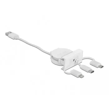DeLOCK Easy 45 Module USB 2.0 3-in-1 ανασυρόμενο καλώδιο 0,5 m