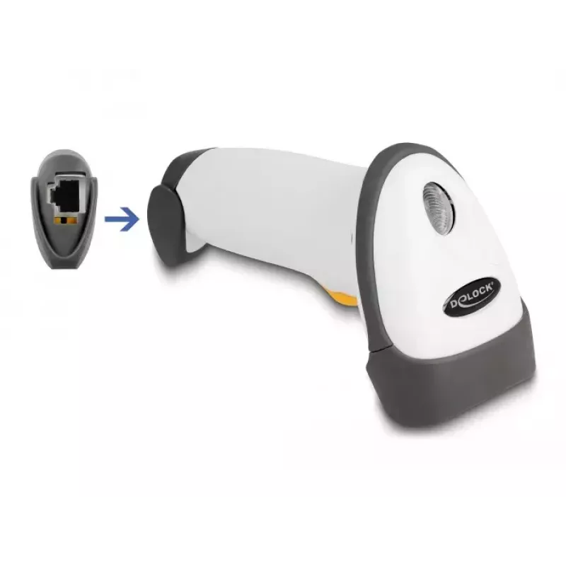 Σαρωτής barcode DeLOCK USB 1D Laser ανοιχτό γκρι φορητός ενσύρματος RJ-50