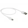 Καλώδιο USB DeLOCK 84806 USB 2.0 0,5 m USB A Micro-USB B λευκό