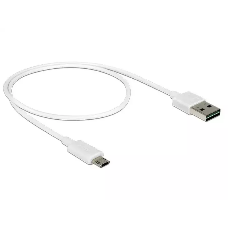 Καλώδιο USB DeLOCK 84806 USB 2.0 0,5 m USB A Micro-USB B λευκό