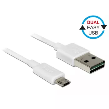 Καλώδιο USB DeLOCK 84806 USB 2.0 0,5 m USB A Micro-USB B λευκό