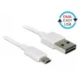 Καλώδιο USB DeLOCK 84806 USB 2.0 0,5 m USB A Micro-USB B λευκό