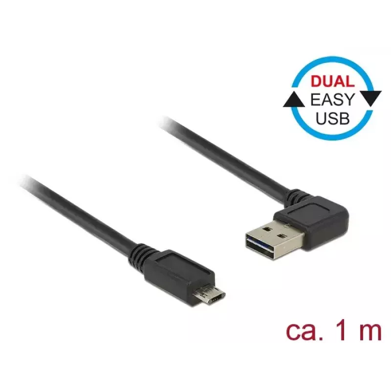 Καλώδιο USB DeLOCK 85165 USB 2.0 1m USB A Micro-USB B μαύρο