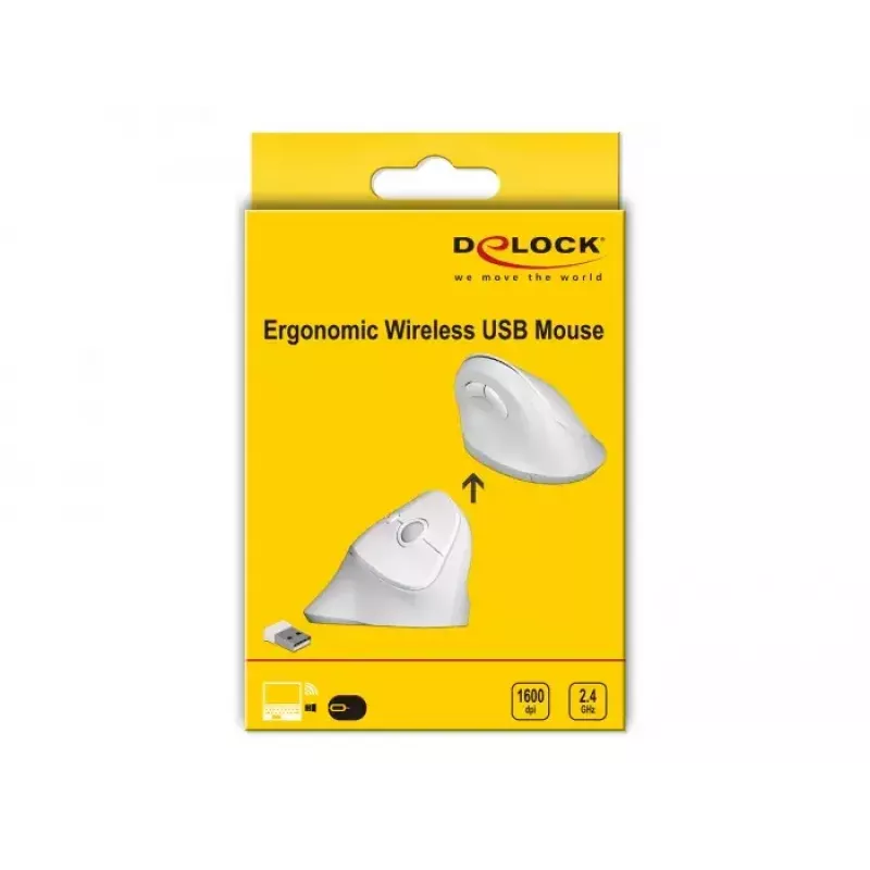 Ποντίκι DeLOCK 12596 Office δεξιόχειρας RF Wireless 1600 DPI