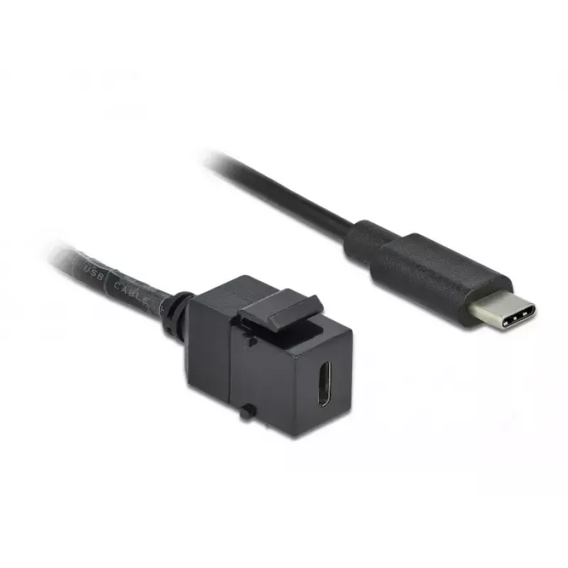 Μονάδα Keystone DeLOCK 86398 επίπεδη μαύρο USB C