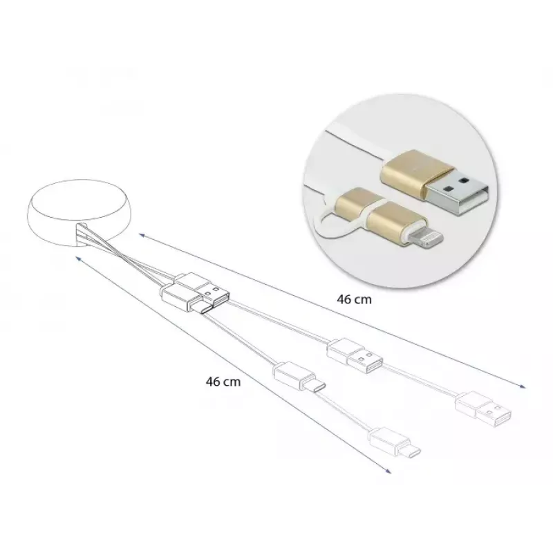Ανασυρόμενο καλώδιο DeLOCK 85820 USB 2.0 Type-A σε Micro-B Lightning