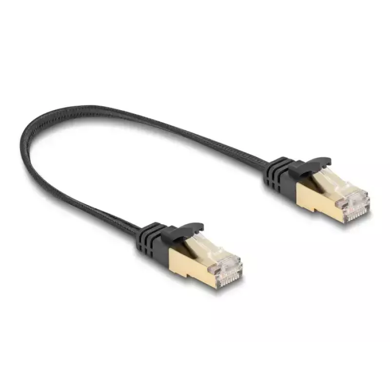 Καλώδιο δικτύου DeLOCK RJ45 επίπεδο 0,25 m Cat6A μαύρο