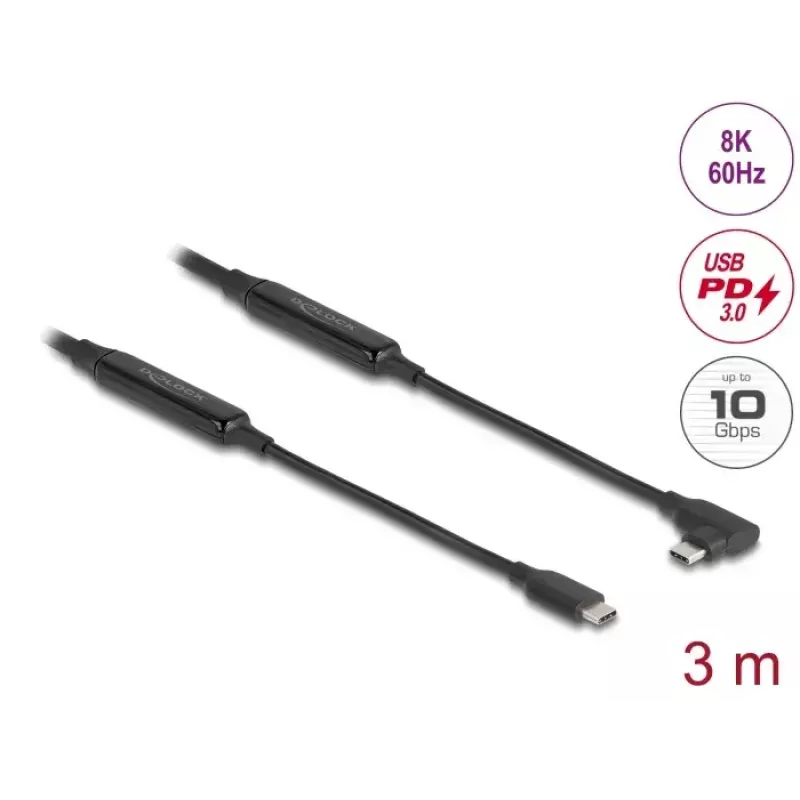 Καλώδιο USB DeLOCK 81195 3m USB C μαύρο 10 Gbit/s