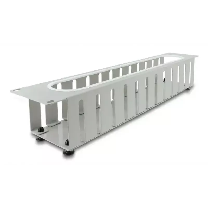 Πάνελ διαχείρισης καλωδίων DELOCK 67280 — πάνελ rack χάλυβα 19 ίντσες 2U με άνοιγμα, γκρι
