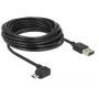 Καλώδιο USB 2.0 DELOCK Type-A σε Micro-USB B γωνιακό αριστερά/δεξιά, 5 m, μαύρο
