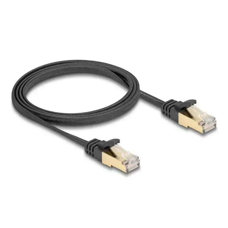 Καλώδιο δικτύου DeLOCK RJ45 επίπεδο 1m Cat6A μαύρο