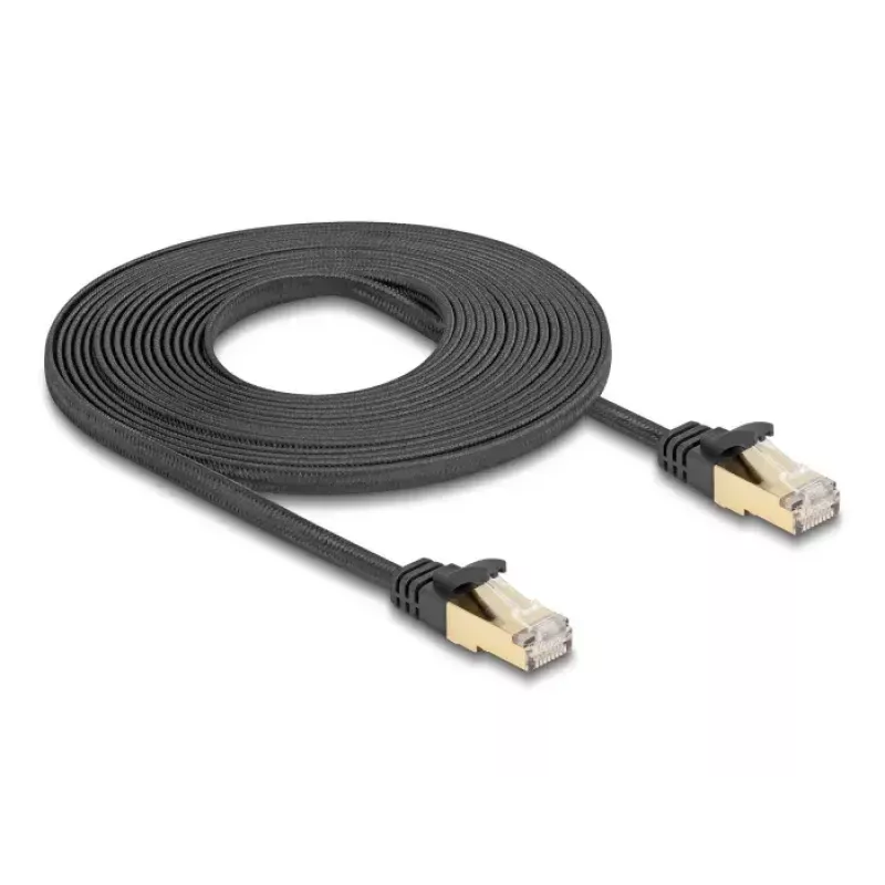 Καλώδιο δικτύου DeLOCK RJ45 επίπεδο 5m Cat6A μαύρο