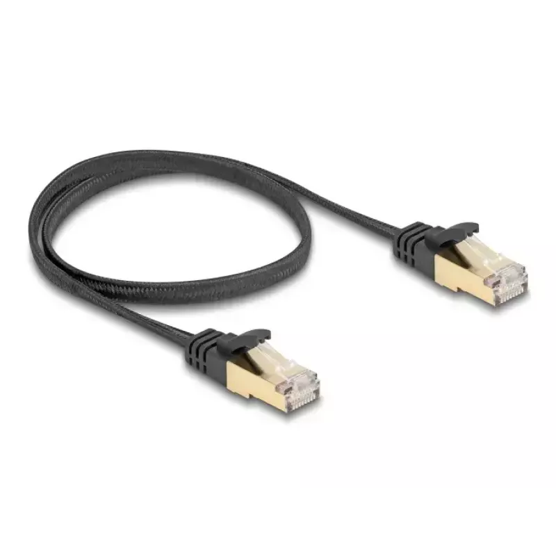 Καλώδιο δικτύου DeLOCK RJ45 επίπεδο 0,5 m Cat.6A μαύρο
