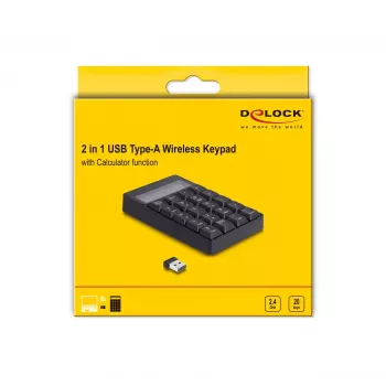 Αριθμητικό πληκτρολόγιο DeLOCK 12113 USB μαύρο 20 πλήκτρα universal