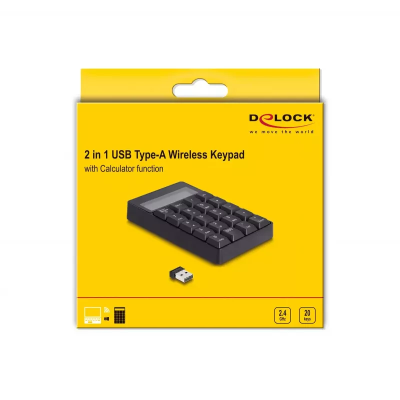Αριθμητικό πληκτρολόγιο DeLOCK 12113 USB μαύρο 20 πλήκτρα universal