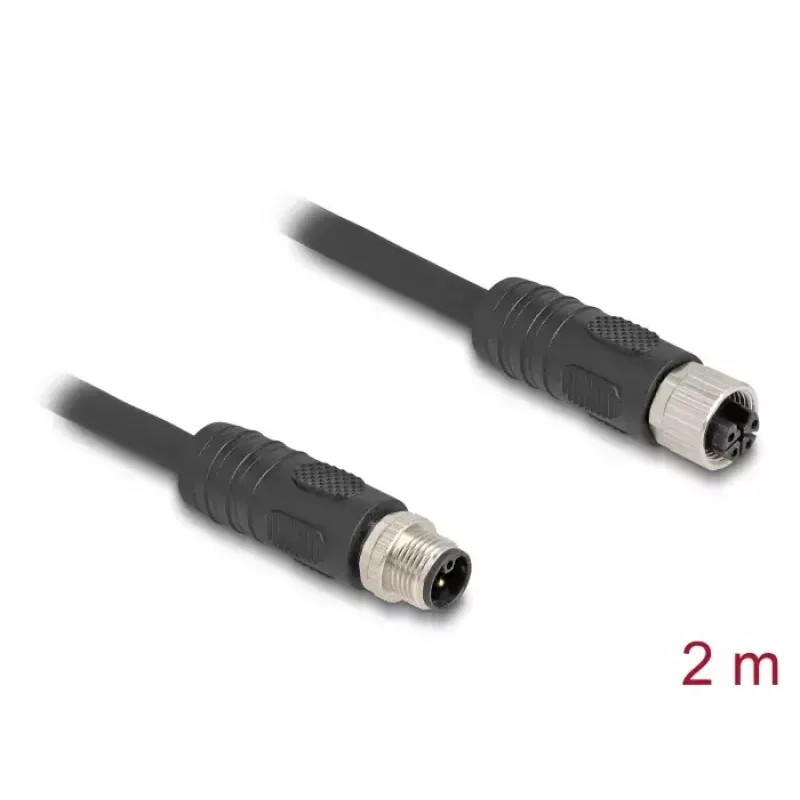 DeLOCK 80520 Καλώδιο αισθητήρα/ενεργοποιητή 2 m RST M12 μαύρο