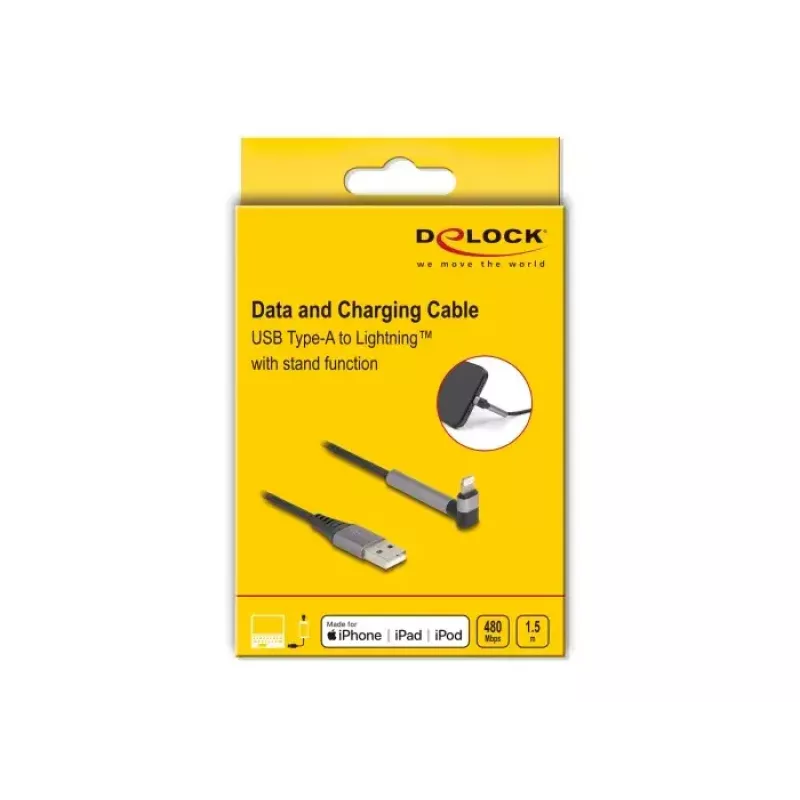 DeLOCK Καλώδιο δεδομένων και φόρτισης USB Type-A σε Lightning 1,5 m MFi