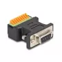 DeLOCK D-Sub 9 θηλυκό βύσμα σε ακροδέκτες adapter με διακόπτη μαύρο
