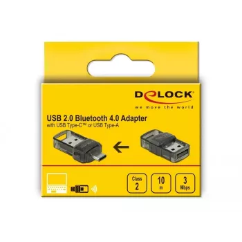 Αντάπτορας Bluetooth DeLOCK USB 2.0 4.0 2 σε 1 Type-C Type-A