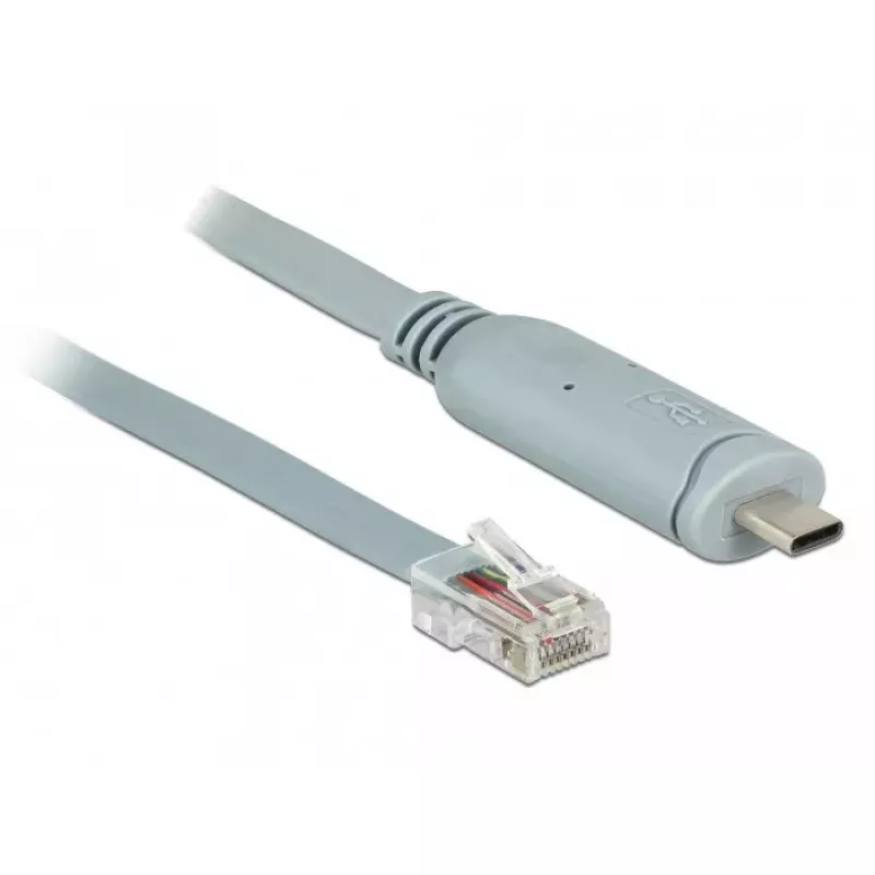 Σειριακό καλώδιο DeLOCK 89917 USB 2.0 Type-C RJ45 γκρι 0,5 m