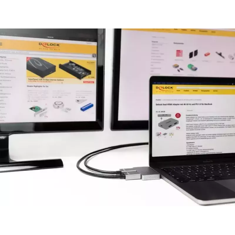 Προσαρμογέας Dual-HDMI DeLOCK 64123 για MacBook