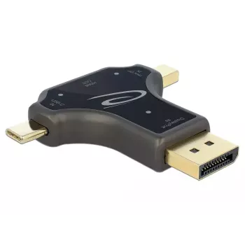 DeLOCK 64060 3-in-1 Αντάπτορας οθόνης, είσοδος USB-C / DisplayPort / mini DisplayPort σε έξοδο HDMI, 4K 60 Hz, μαύρο