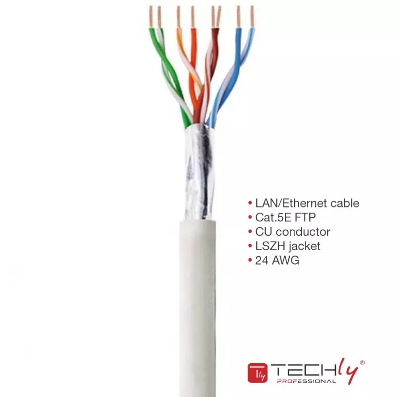 Techly ITP-C5F-305-RIS Καλώδιο δικτύου γκρι 305 m Cat5e F/UTP (FTP)