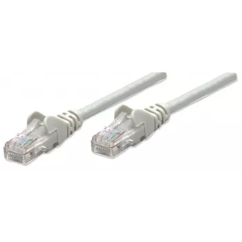Καλώδιο δικτύου patch Intellinet, Cat6, 15 m, γκρι, CCA, U/UTP, PVC, RJ45, επιχρυσωμένες επαφές, προστασία γλωττίδας, προστατευτικό κάλυμμα, εφ' όρου ζωής εγγύηση