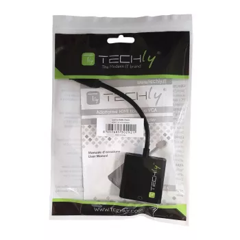 Μετατροπέας Techly HDMI Mini C σε VGA IDATA HDMI-VGA4, VGA (D-Sub), HDMI Type C (Mini), αρσενικό, θηλυκό, 1920 x 1080 pixel, 1080p, 720p, 480p
