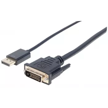 Καλώδιο Manhattan DisplayPort 1.2a σε DVI-D 24+1, 1080p@60Hz, 3 m, αρσενικό σε αρσενικό, παθητικό, συμβατό με DVI-D, μαύρο, τρία χρόνια εγγύηση, αντιστοιχεί σε DP2DVIMM10.