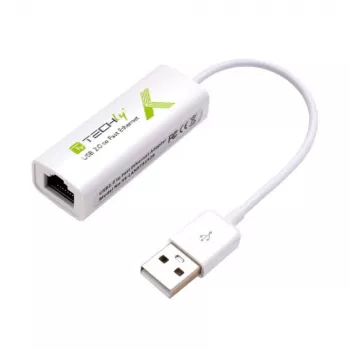 Μετατροπέας Techly USB2.0 σε Fast Ethernet 10/100 Mbit/s, ενσύρματος, USB, Ethernet, 100 Mbit/s, λευκό