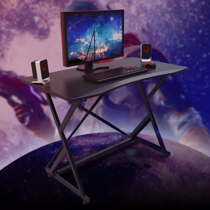 Techly Gaming Desk για PC με λοξή εργονομική άκρη μαύρο