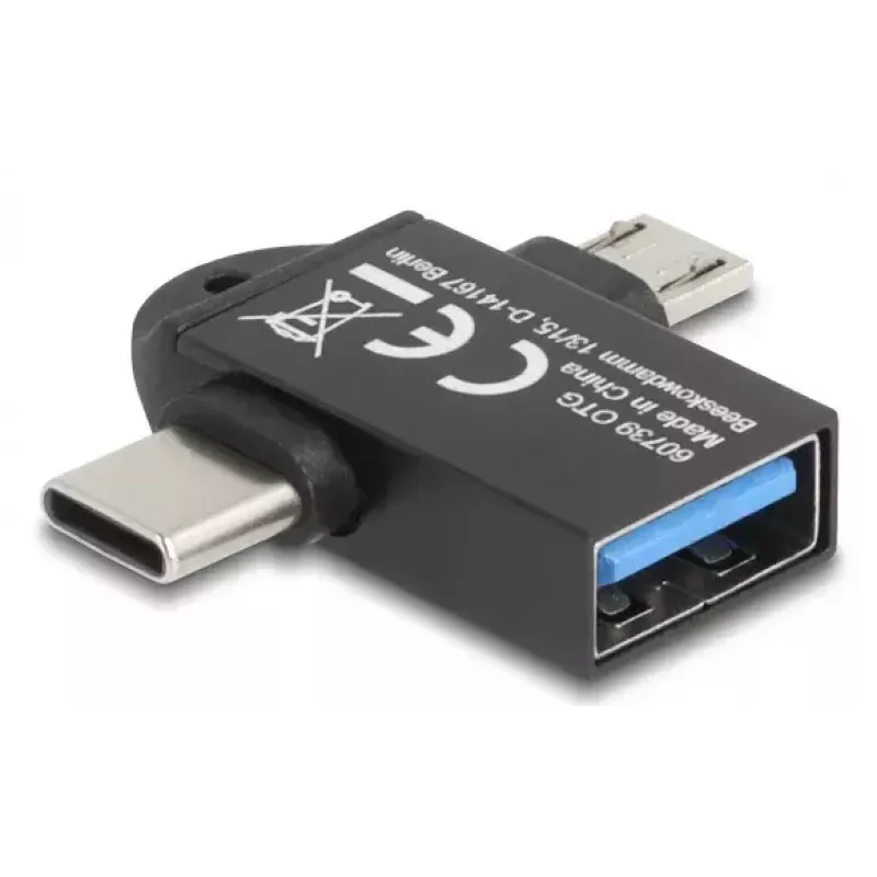 Αντάπτορας καλωδίου DeLOCK 60739 USB Type-A USB Type-C USB Micro-B μαύρο