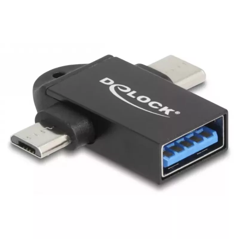 Αντάπτορας καλωδίου DeLOCK 60739 USB Type-A USB Type-C USB Micro-B μαύρο